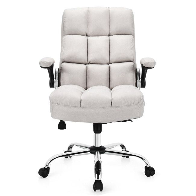 adjustable swivel office chair with high back and flip up arm for home and office - 