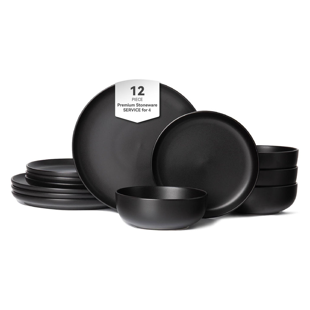 12 piece stoneware dinner plates bowls sets microwave dishwasher safe non toxic dinner plates bowls set stackable matte 
