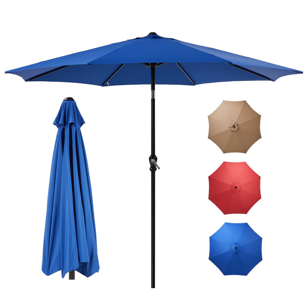 7 5 foot outdoor terrace sun umbrella with button tilt and hand cranking device 6 rib design uv15 waterproof fabric - im