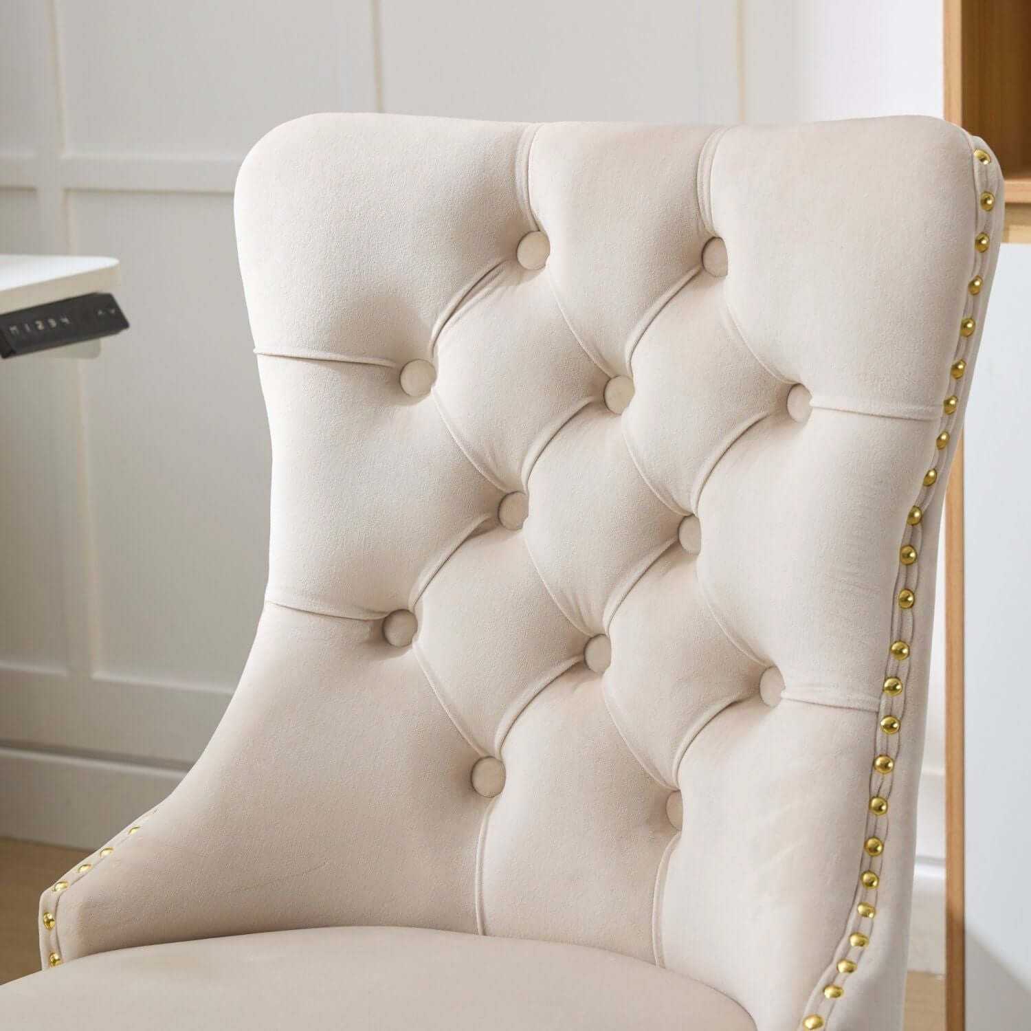 elegant velvet upholstered office chair with adjustable height swivel feature perfect for home or workspace - 