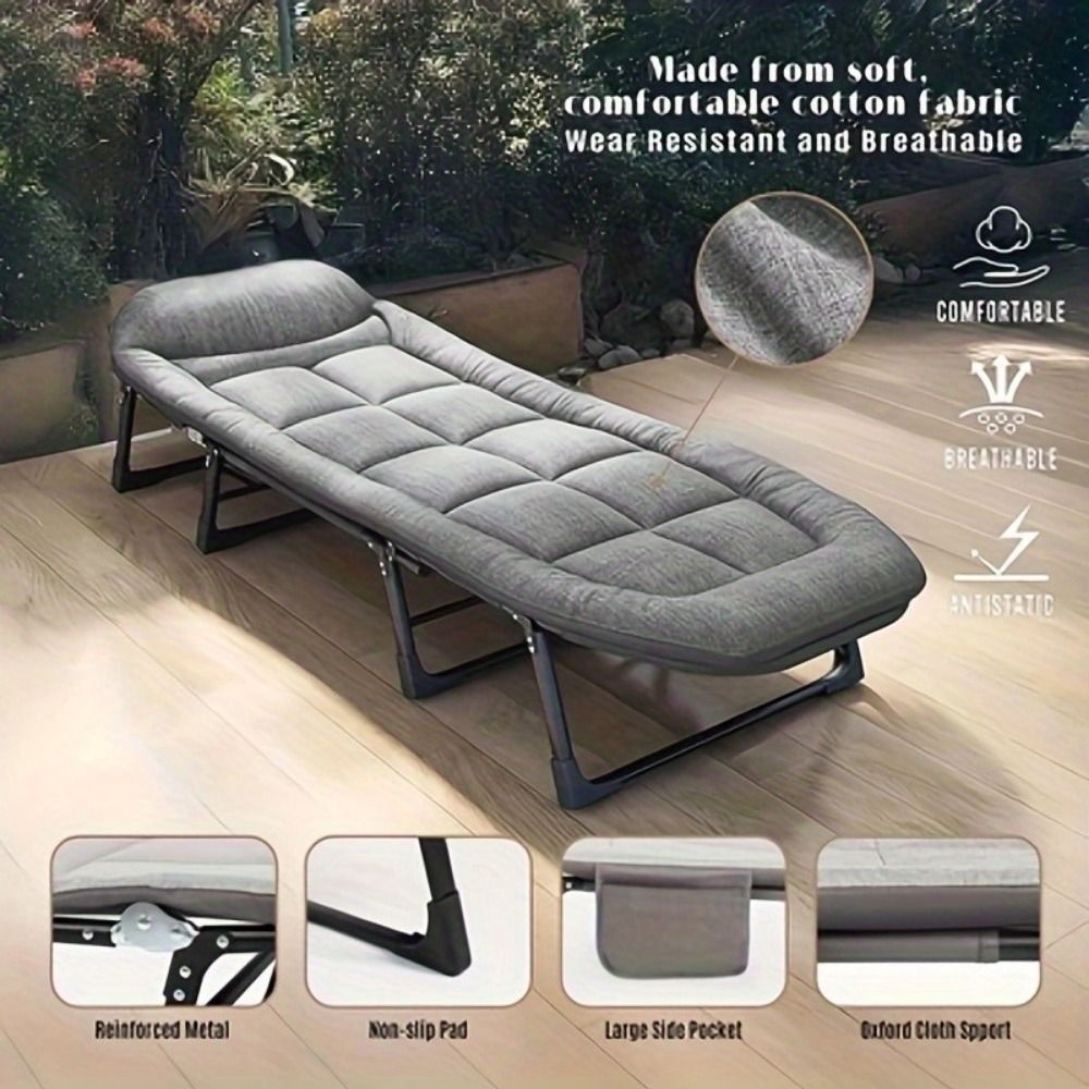 1 pack american style patio folding bed outdoor patio furniture comfortable ergonomic single recliner patio chaise foldi