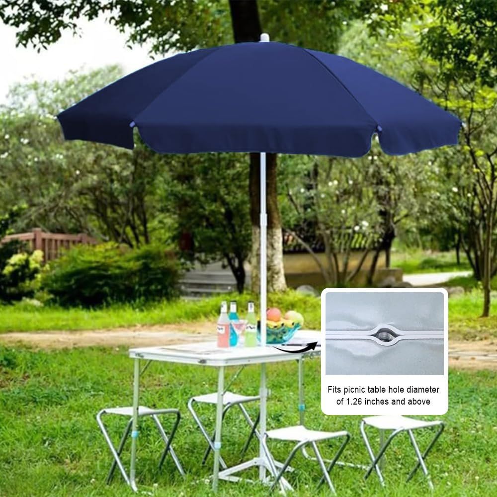 6ft portable picnic outdoor canopy sunshade beach umbrella with tilt function small patio umbrella upf 50 protection gar