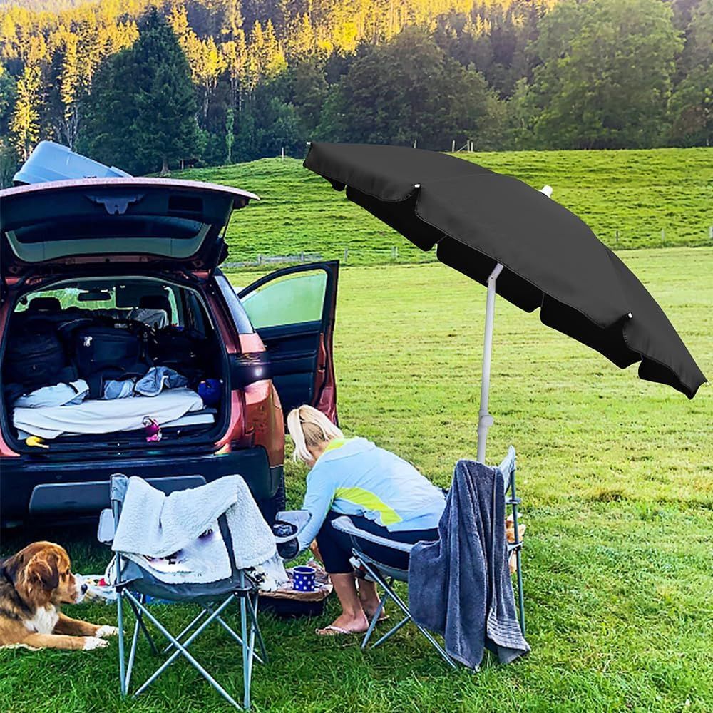 6ft portable picnic outdoor canopy sunshade beach umbrella with tilt function small patio umbrella upf 50 protection gar