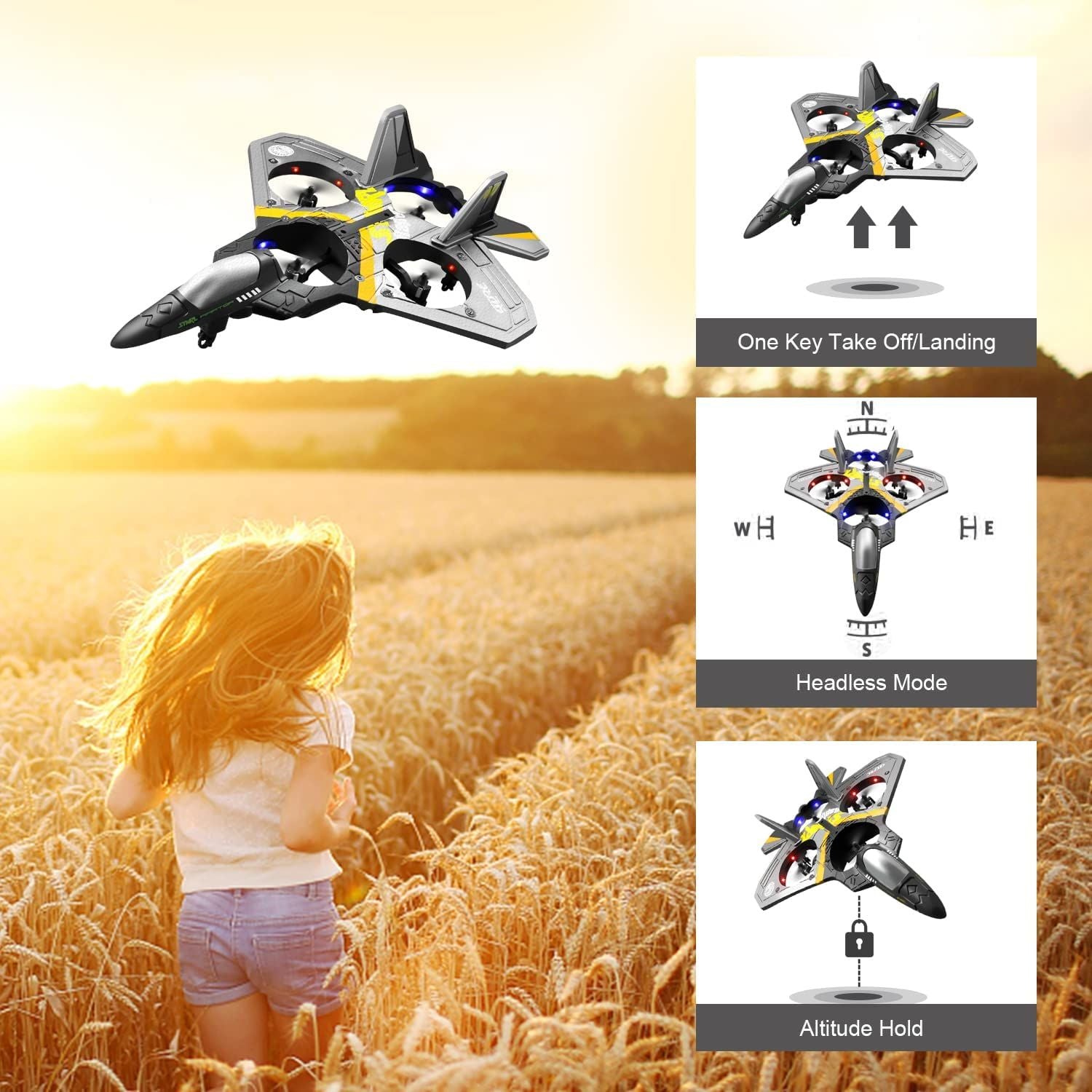 4drc v17 advanced remote control plane 2 4ghz 6ch epp model for kids adults gravity sensing stunts and light up features