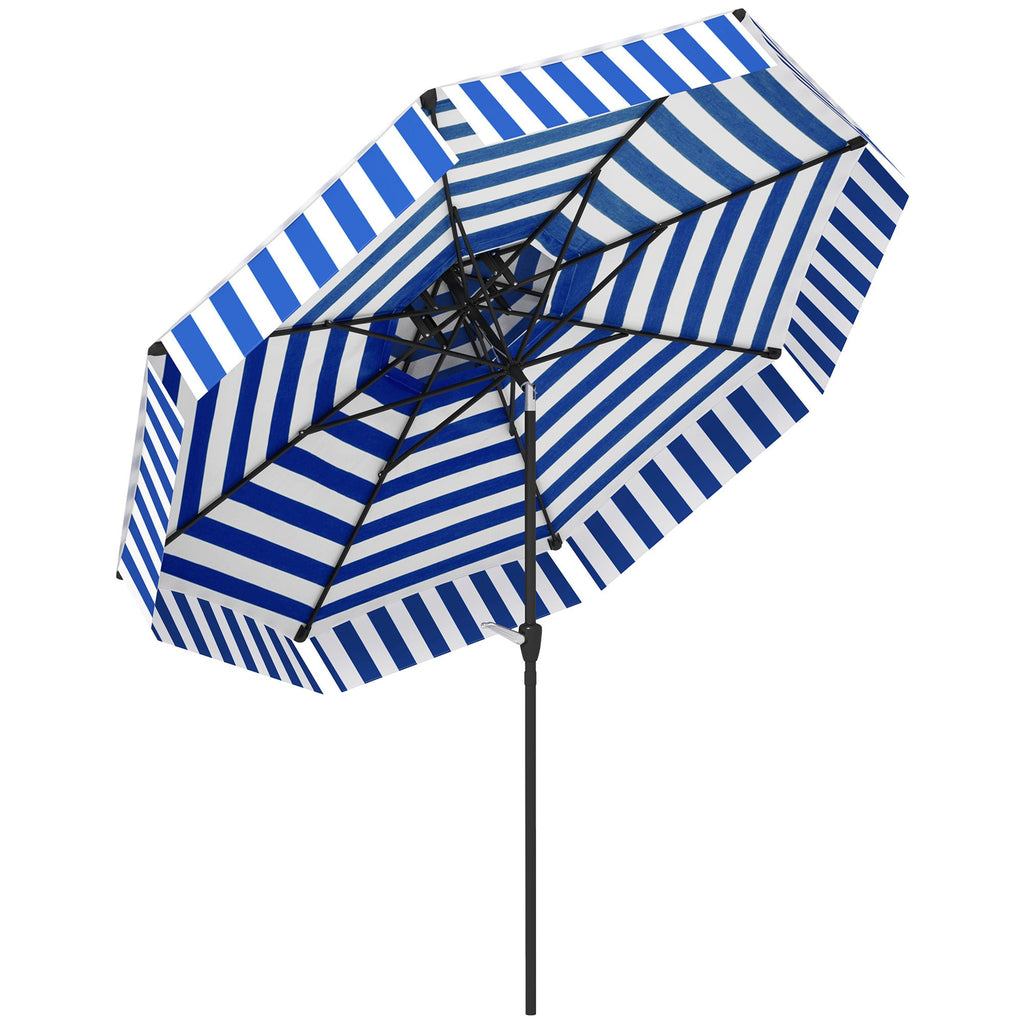 8 6ft patio umbrella upf 30 outdoor market umbrella 2 tier vented patio table umbrella with crank 8 ribs tiltable porch 