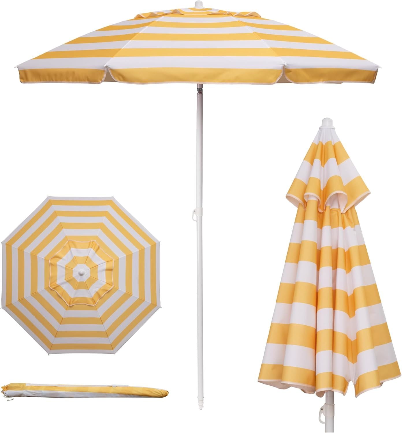 5 5 ft portable beach umbrella lightweight uv protection sunshade with tilt pole carry bag outdoor canopy umbrella for b
