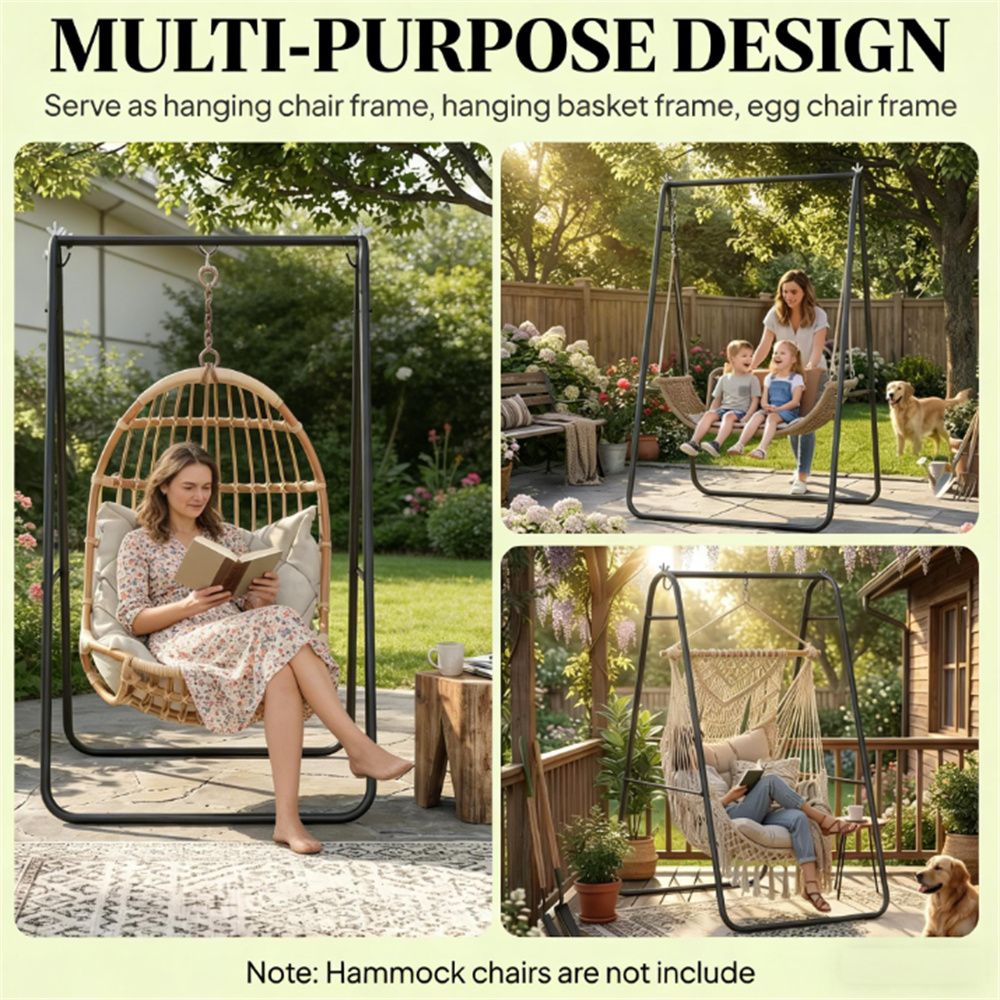 stylish hammock frame swing chair durable hanging stand for relaxation - 