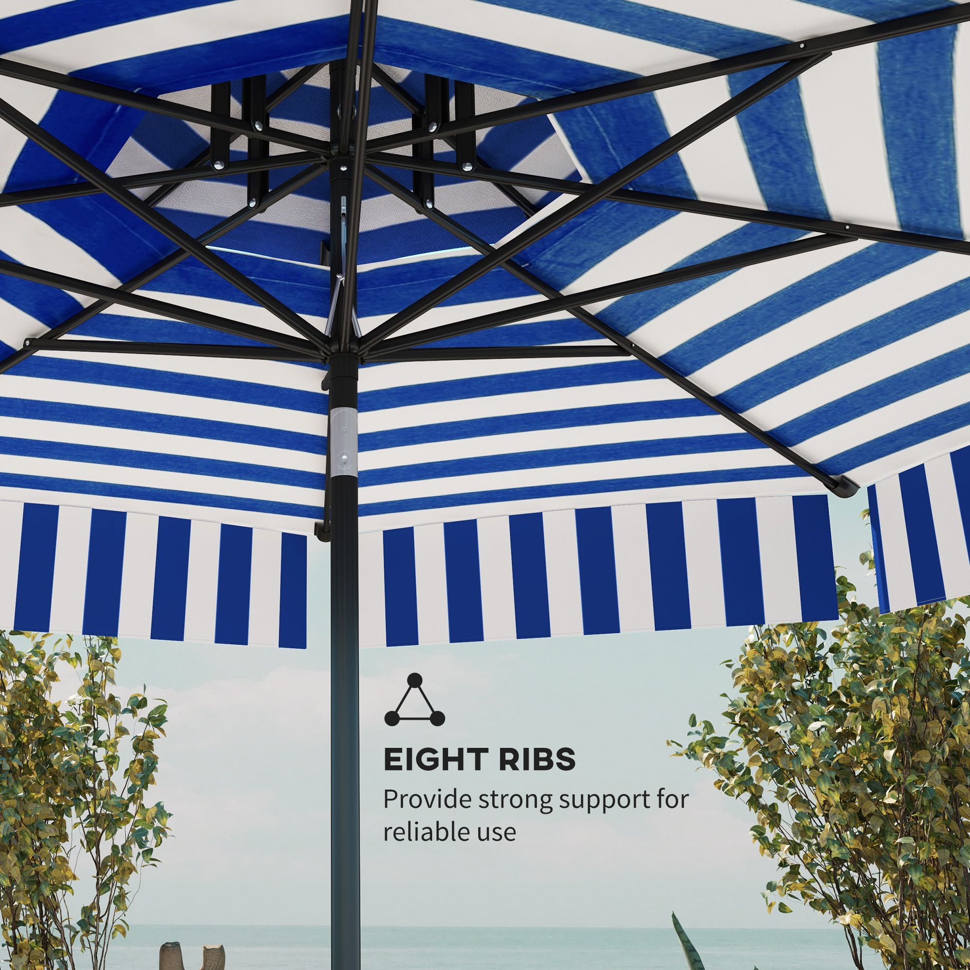 8 6ft patio umbrella upf 30 outdoor market umbrella 2 tier vented patio table umbrella with crank 8 ribs tiltable porch 