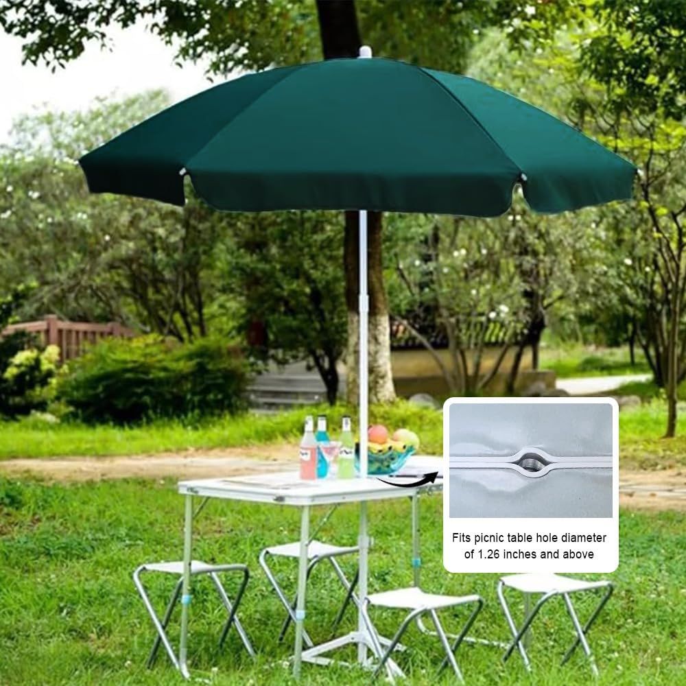 6ft portable picnic outdoor canopy sunshade beach umbrella with tilt function small patio umbrella upf 50 protection gar