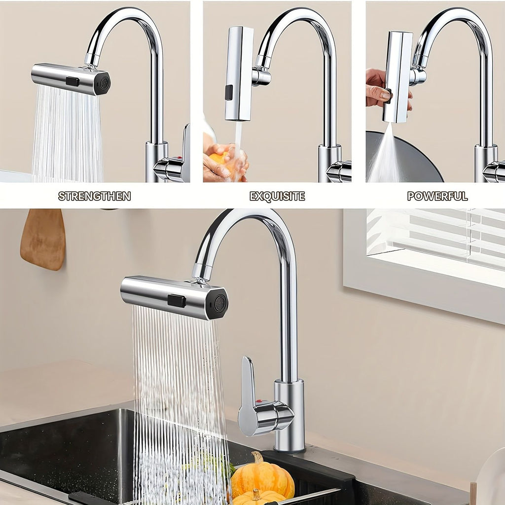 3 in 1 large scale 360 waterfall kitchen faucet touch controlled swivel spout extender for kitchen sink vegetable and fr