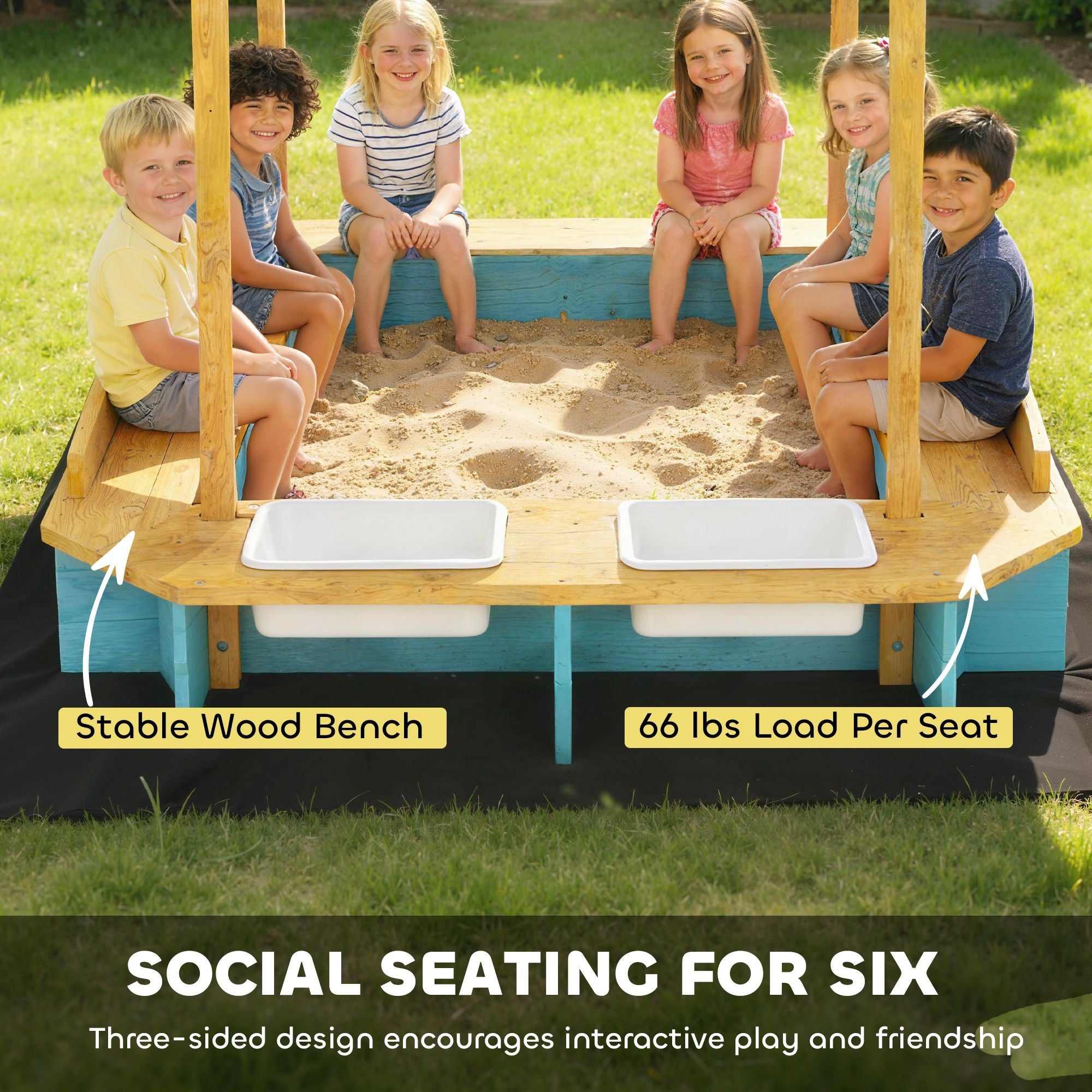 wooden sandbox with dinosaur print canopy kids sandbox outdoor with bench seats 2 storage bins - 