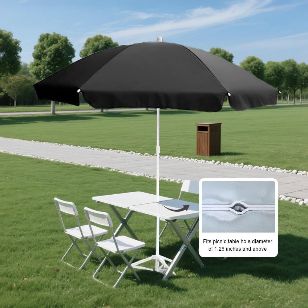 6ft portable picnic outdoor canopy sunshade beach umbrella with tilt function small patio umbrella upf 50 protection gar