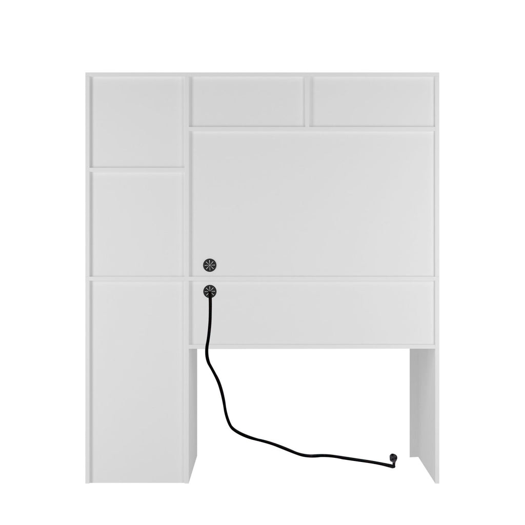 versatile white desk with hutch and bookshelf equipped with charging ports drawers for home office and study needs - ima
