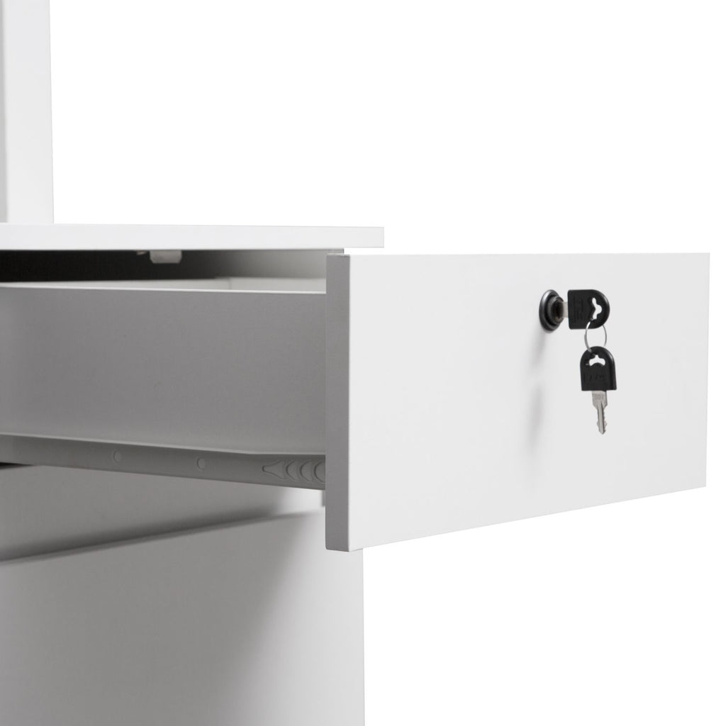 versatile white desk with hutch and bookshelf equipped with charging ports drawers for home office and study needs - ima