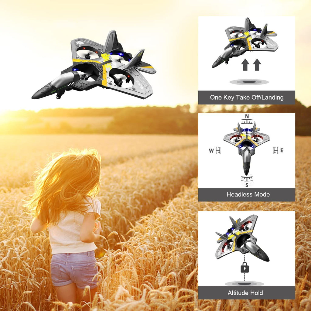 4drc v17 advanced remote control plane 2 4ghz 6ch epp model for kids adults gravity sensing stunts and light up features