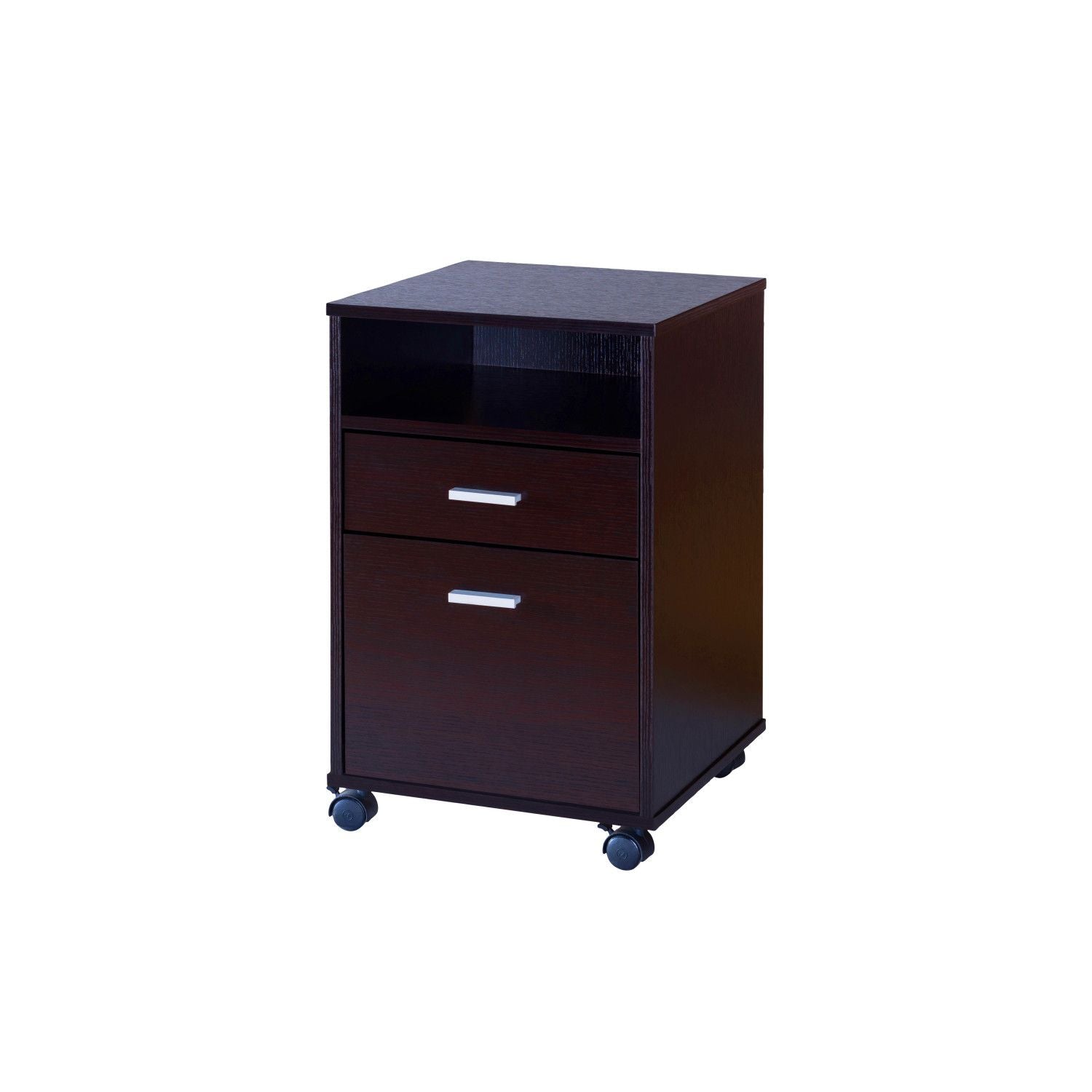 home office desk with modesty panel and detached file cabinet on locking wheels with two drawers file drawer cubby shelf