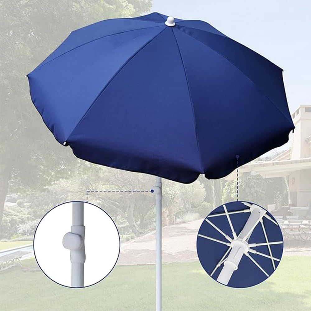 6ft portable picnic outdoor canopy sunshade beach umbrella with tilt function small patio umbrella upf 50 protection gar