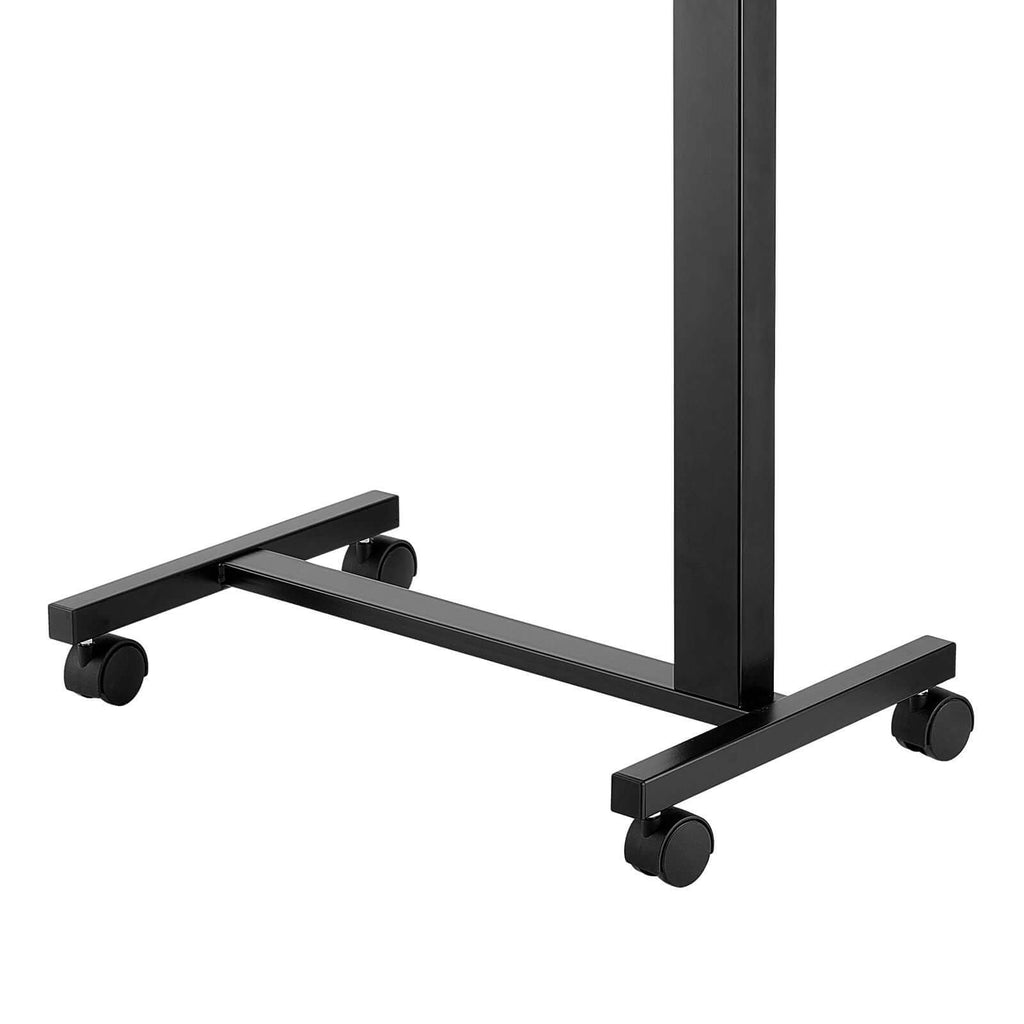 portable overbed desk with height angle adjustments rolling laptop table with cup holder for study work - 